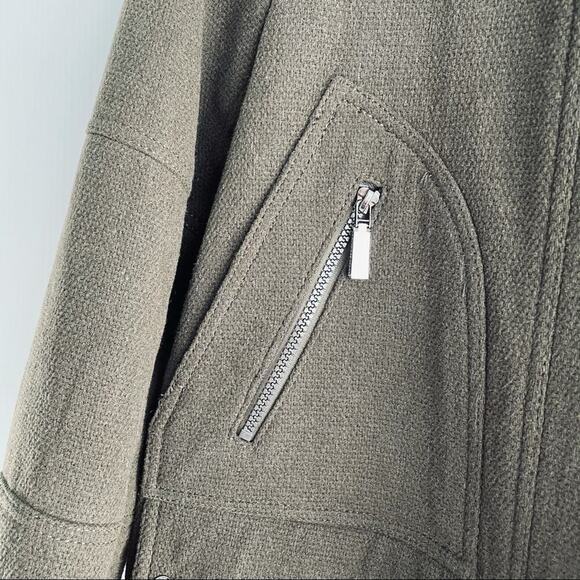 Vince Camuto wool blend basket weave faux fur edging in the hood - Picture 9 of 16